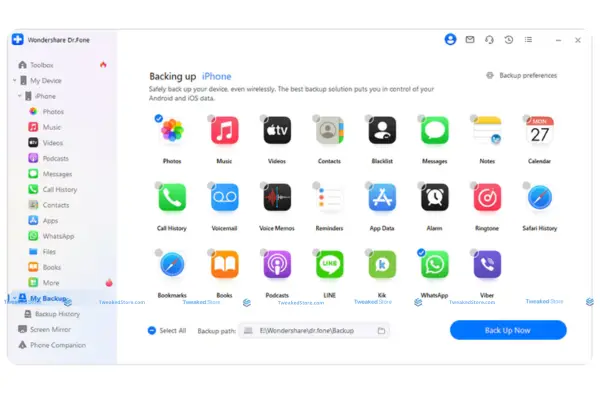 iPhone backup from Dr.Fone